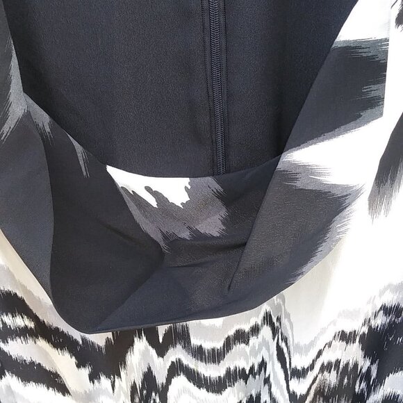 C. Luce Black & White Scoop Neck Long Sleeve Women's Dress - L - Picture 7 of 16